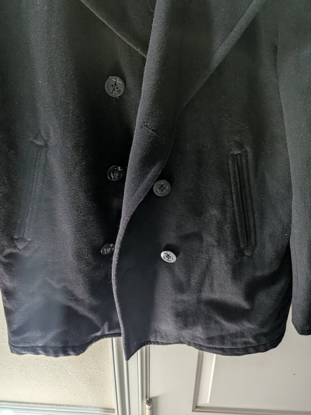 DCSP Quarterdeck Collection Peacoat Mens 46 R Length Black Double Breasted - Picture 3 of 6